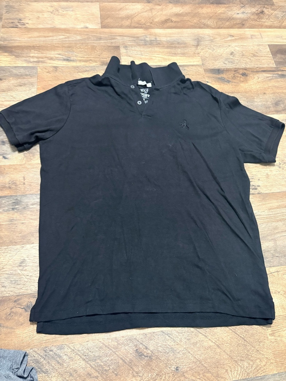 Rugby University Black Polo Shirt | Size M | Classic Logo Short Sleeve | Casual